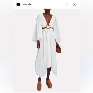 Azulu white cut out Bari dress asymmetrical.